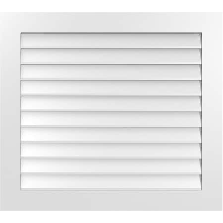 Vertical Surface Mount PVC Gable Vent: Non-Functional, W/3-1/2W X 1H, Standard Frame, 38W X 34H